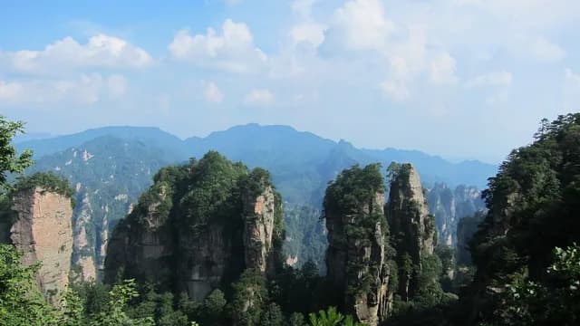 Sandstone pillars in Zhangjiajie National Forest Park
